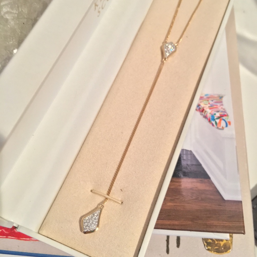 Kendra Scott 14K diamond Lillian Y lariat necklace in yellow gold
